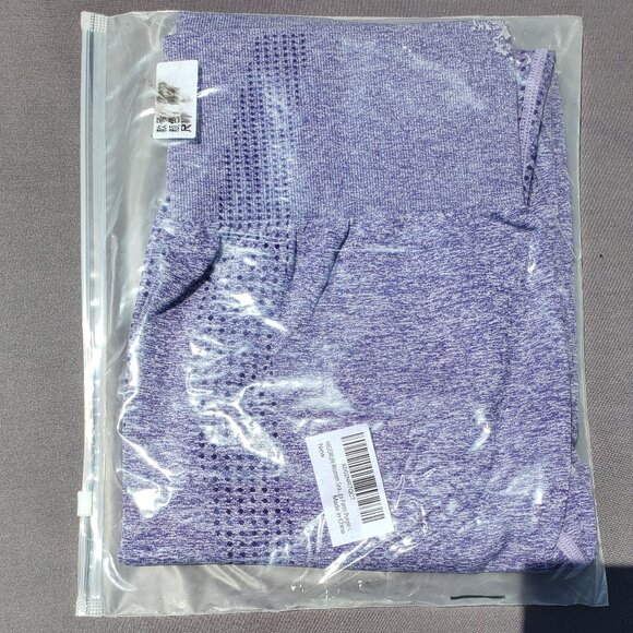 Seamless Leggings Smile Contour High Waist Workout Gym Yoga NWT Purple - Picture 3 of 10